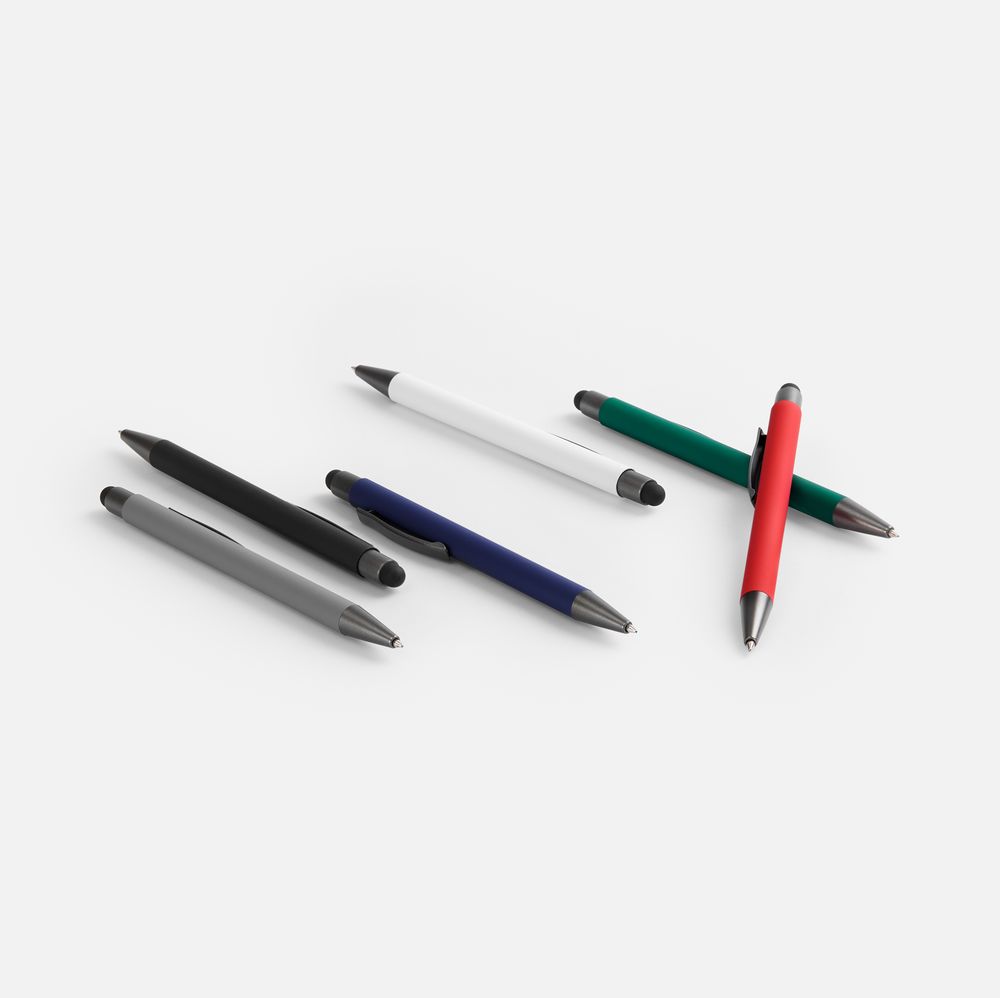 Ручка шариковая Atento Soft Touch Stylus со стилусом, черная — фото 4
