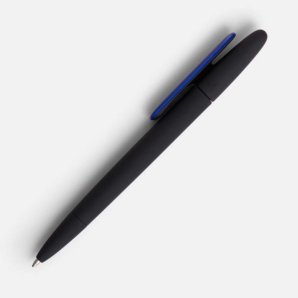 Ручка шариковая Prodir DS5 TRR-P Soft Touch, черная с синим — фото 3
