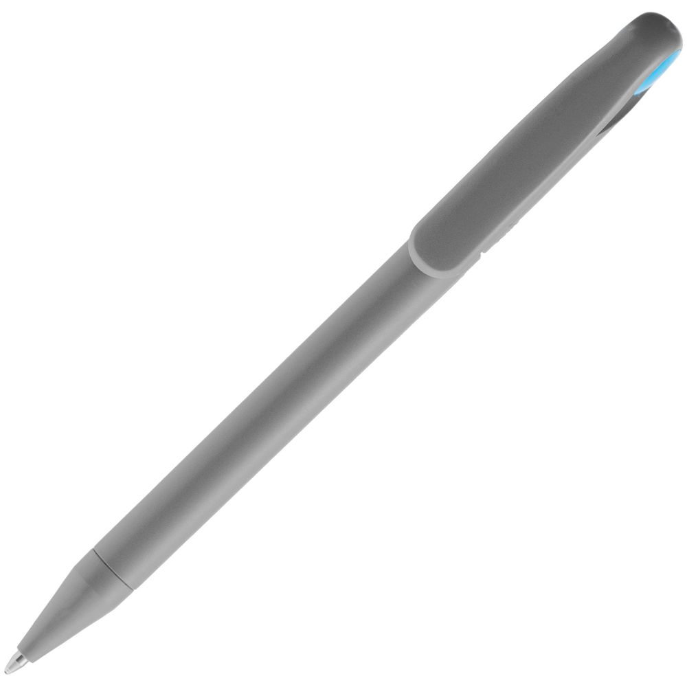 Ручка шариковая Prodir DS1 TMM Dot, серая с голубым — фото 4