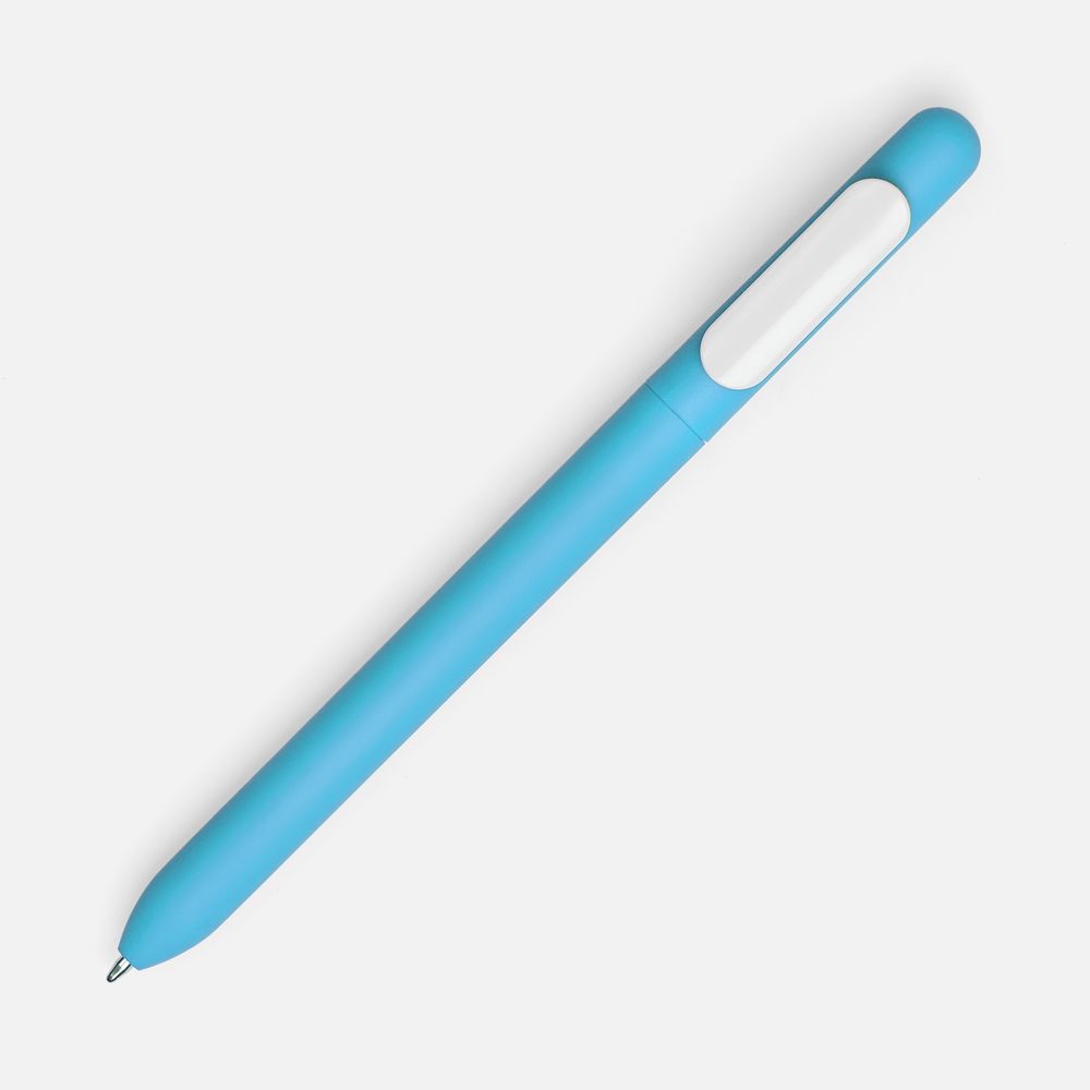 Ручка шариковая Swiper Soft Touch, голубая с белым — фото 2