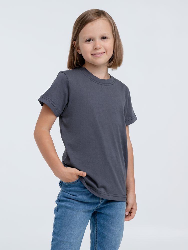 Футболка детская T-Bolka Kids, темно-серая (графит) — фото 1