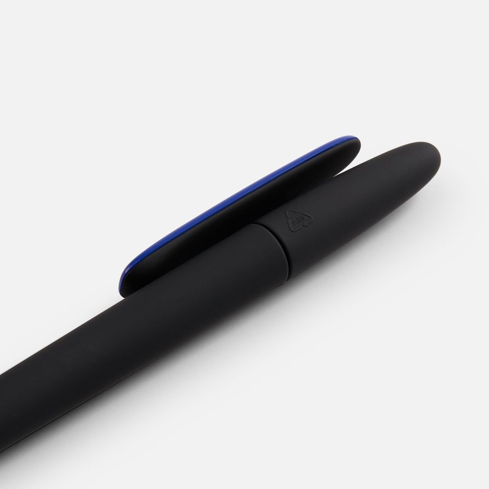 Ручка шариковая Prodir DS5 TRR-P Soft Touch, черная с синим — фото 4