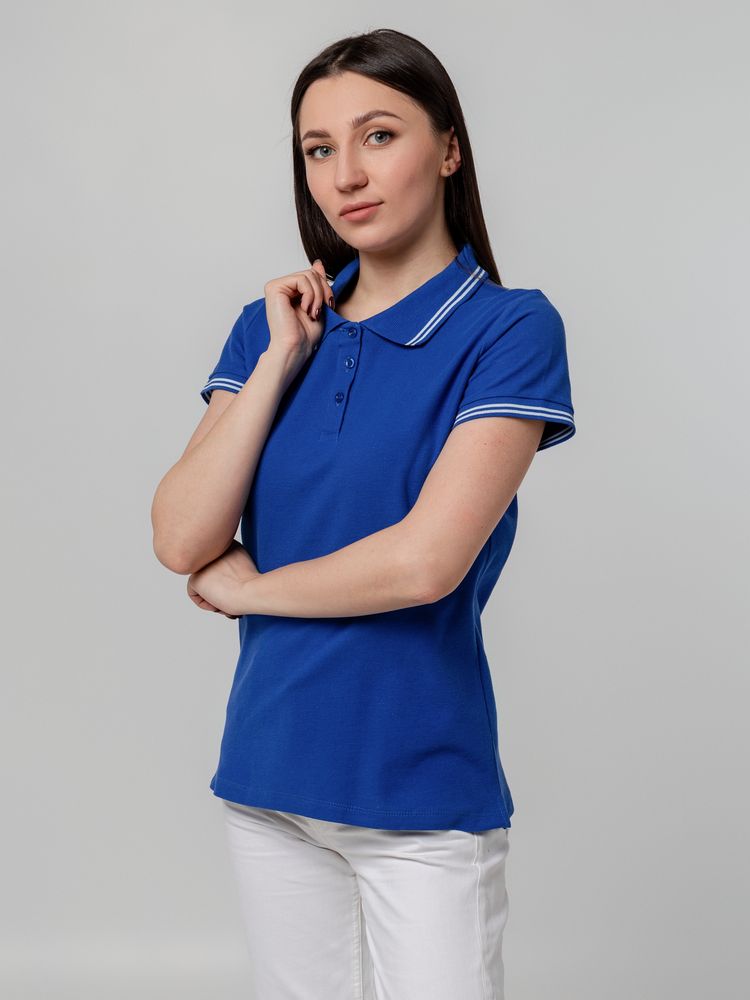 Рубашка поло женская Virma Stripes Lady, ярко-синяя — фото 3