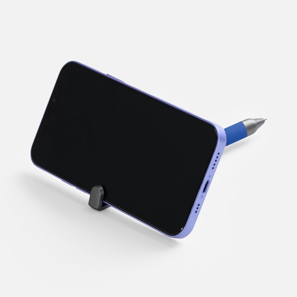 Ручка шариковая Standic с подставкой для телефона, синяя — фото 4