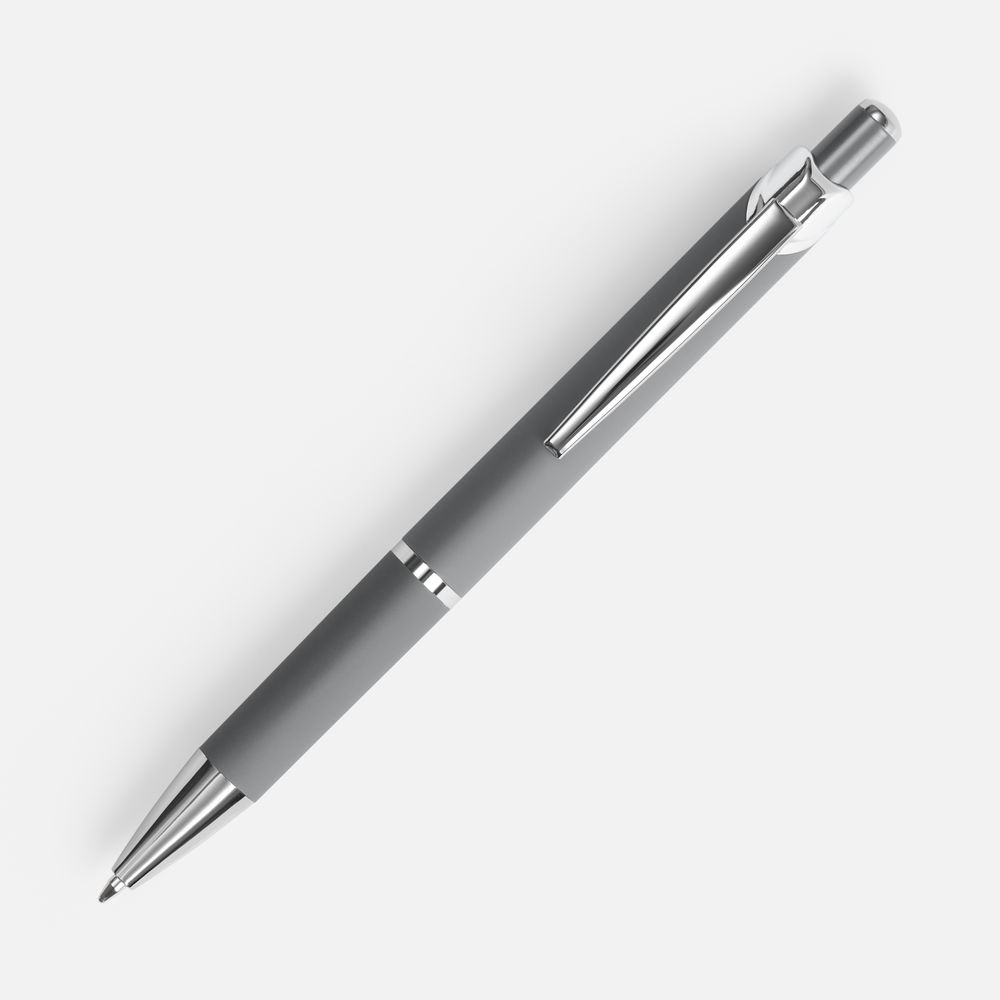 Ручка шариковая Chromos Soft Touch, серая — фото 1