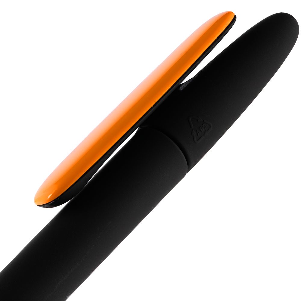 Ручка шариковая Prodir DS5 TRR-P Soft Touch, черная с оранжевым — фото 2