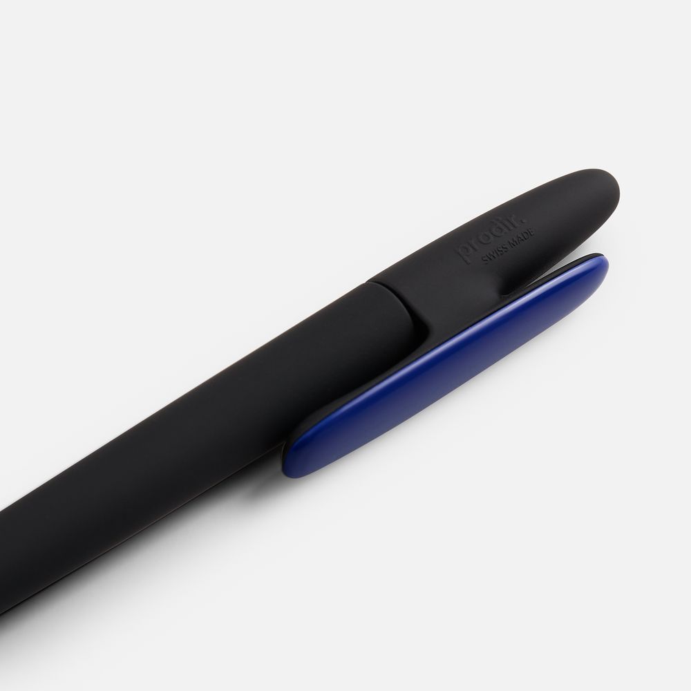 Ручка шариковая Prodir DS5 TRR-P Soft Touch, черная с синим — фото 5