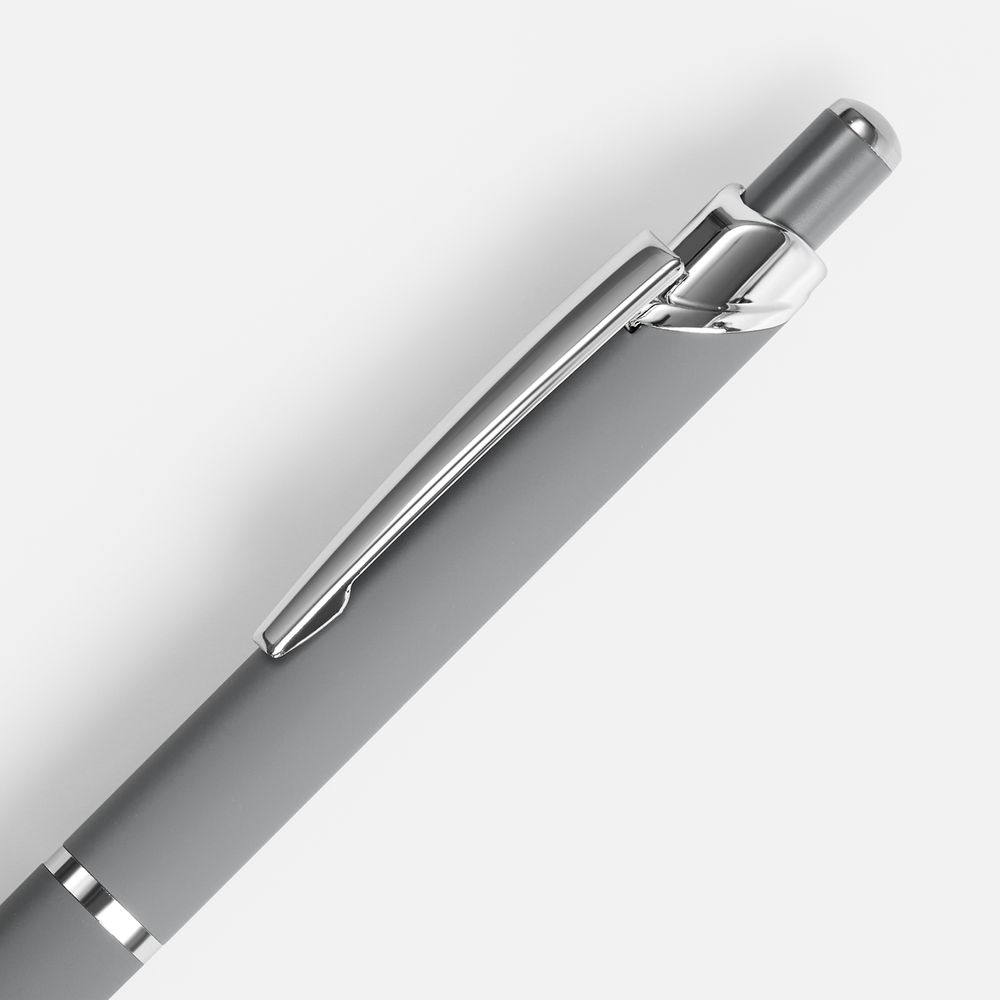 Ручка шариковая Chromos Soft Touch, серая — фото 2