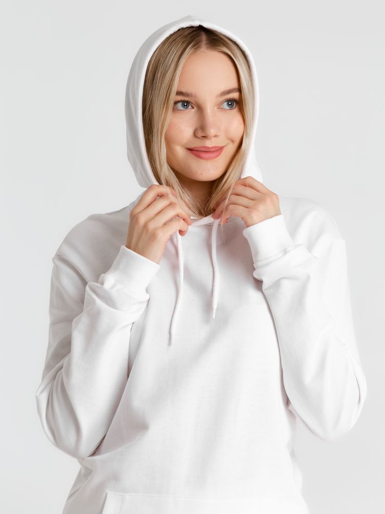 Толстовка с капюшоном унисекс Hoodie, белая — фото 4