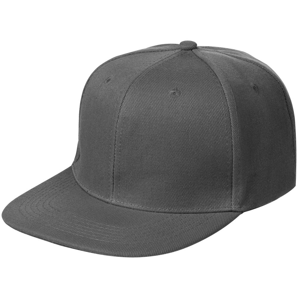 Бейсболка Snapback с прямым козырьком, серая — фото 7