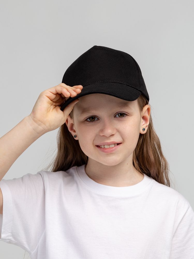 Бейсболка детская Standard Kids, черная — фото 1