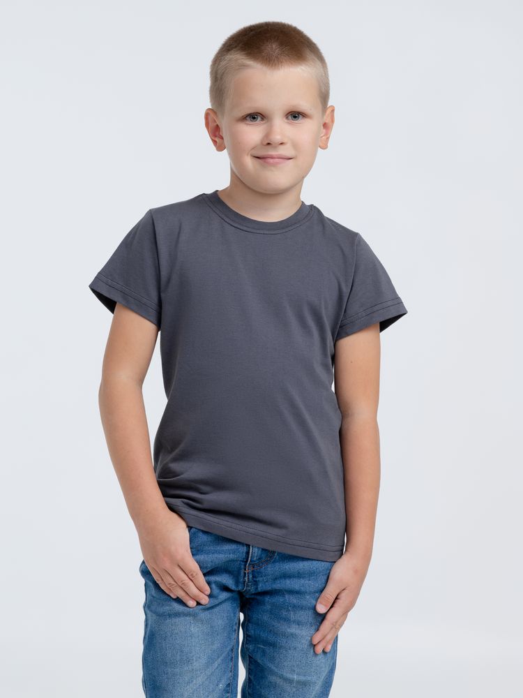 Футболка детская T-Bolka Kids, темно-серая (графит) — фото 4