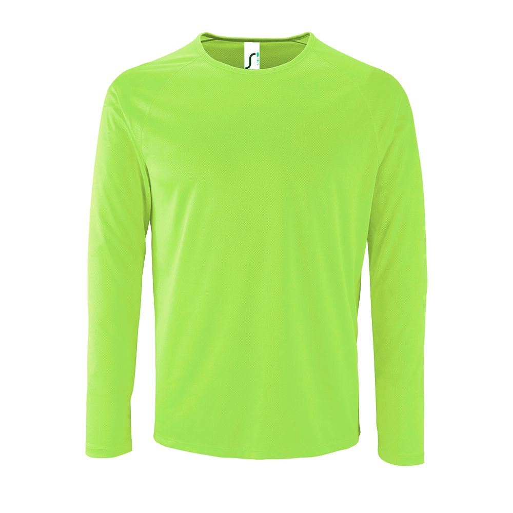 Футболка с длинным рукавом Sporty LSL Men, неоново-зеленая — фото 3