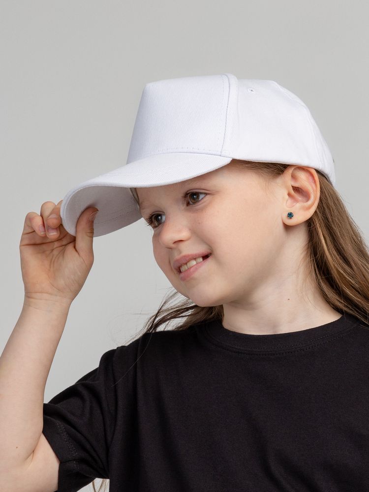 Бейсболка детская Standard Kids, белая — фото 3