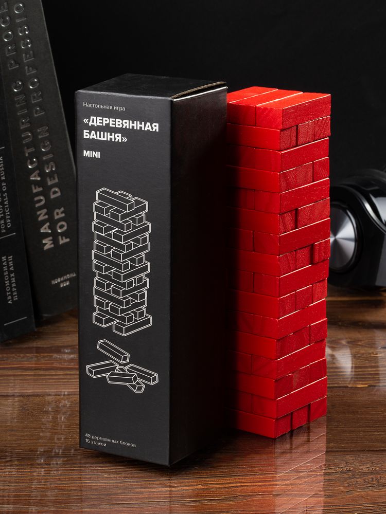 Игра «Деревянная башня мини», красная — фото 5