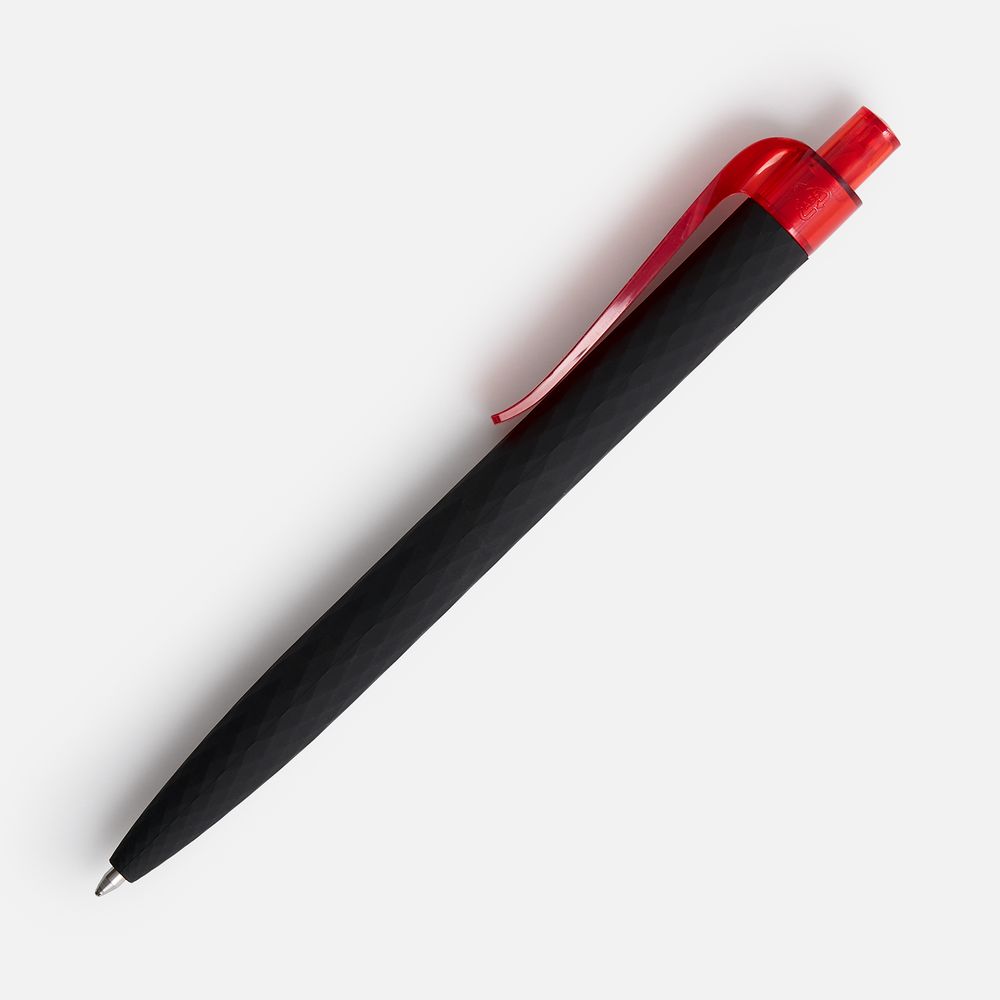 Ручка шариковая Prodir QS01 PRT-T Soft Touch, черная с красным — фото 2