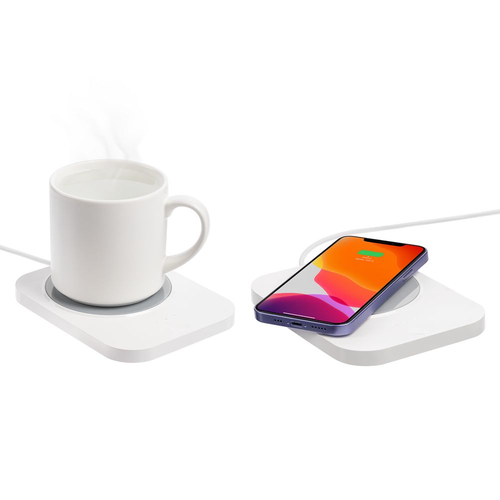 Кружка с подогревом и беспроводной зарядкой dualBase plus, белая — фото 5