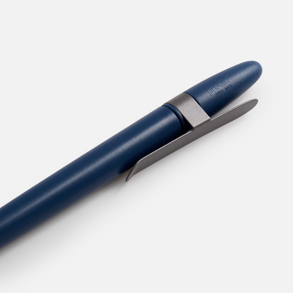 Ручка шариковая Prodir DS5 TSM Metal Clip, синяя с серым — фото 4