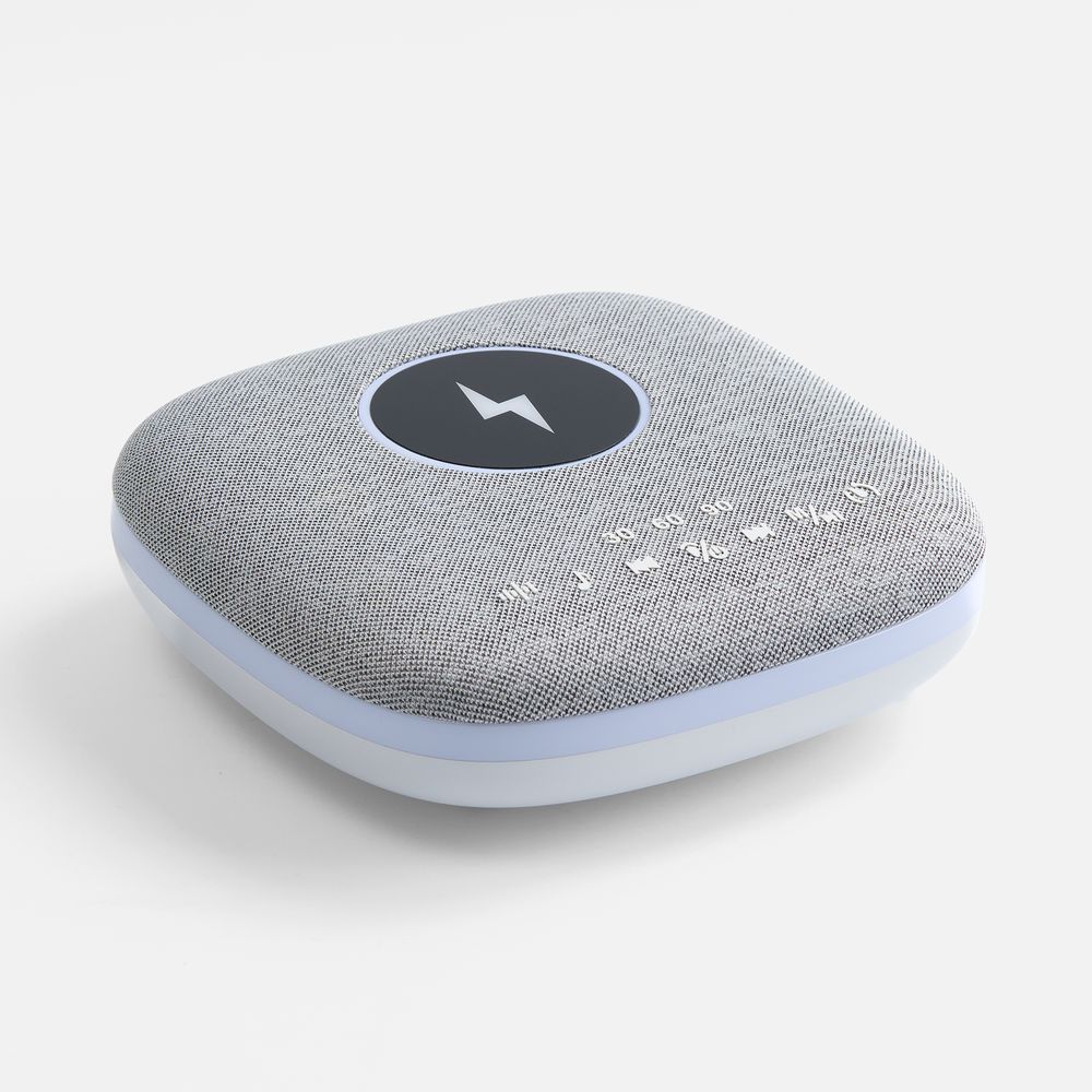Bluetooth-колонка с беспроводной зарядкой и подсветкой Terrafonic, серая — фото 11