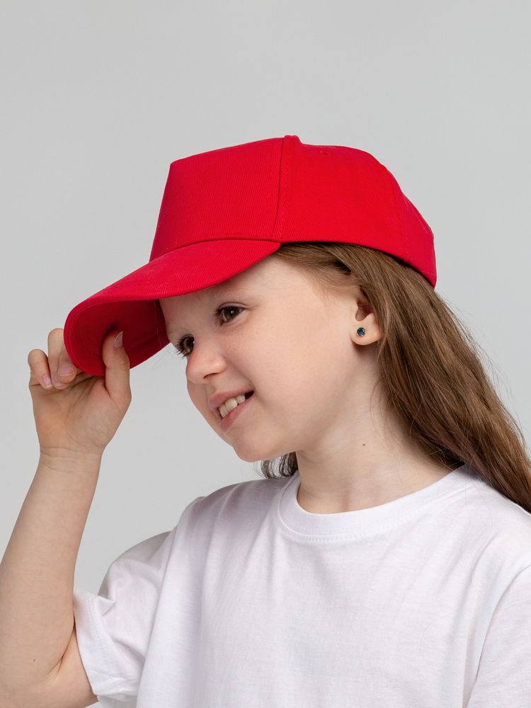 Бейсболка детская Standard Kids, красная — фото 5