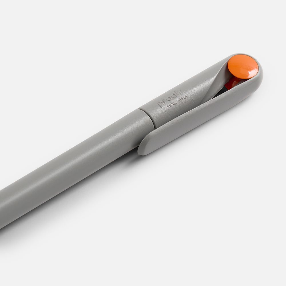 Ручка шариковая Prodir DS1 TMM Dot, серая с оранжевым — фото 4