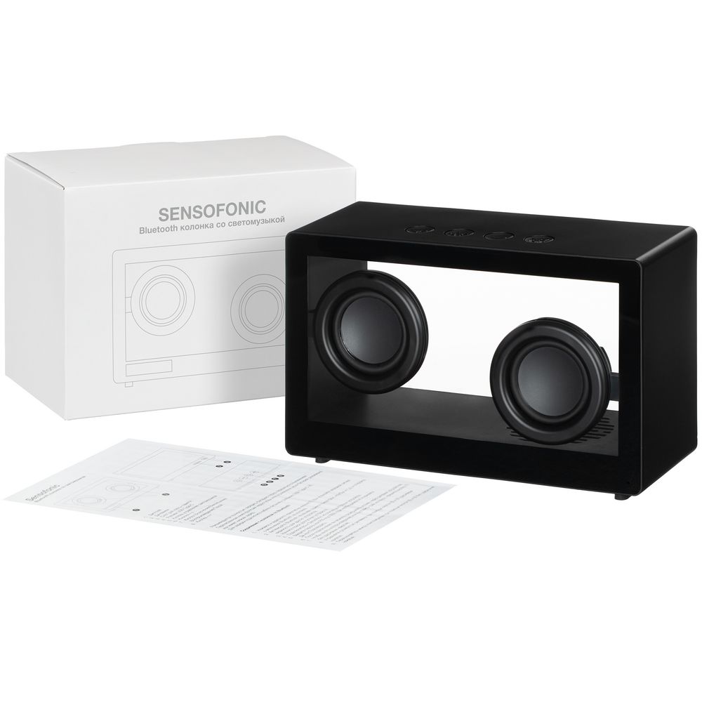 Bluetooth-колонка со светомузыкой Sensofonic, черная — фото 3
