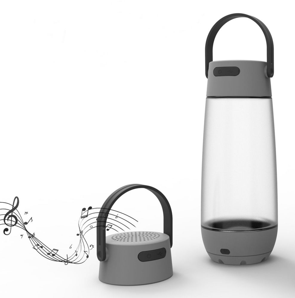 Бутылка для воды Torsta Light с колонкой и светильником, серая — фото 4