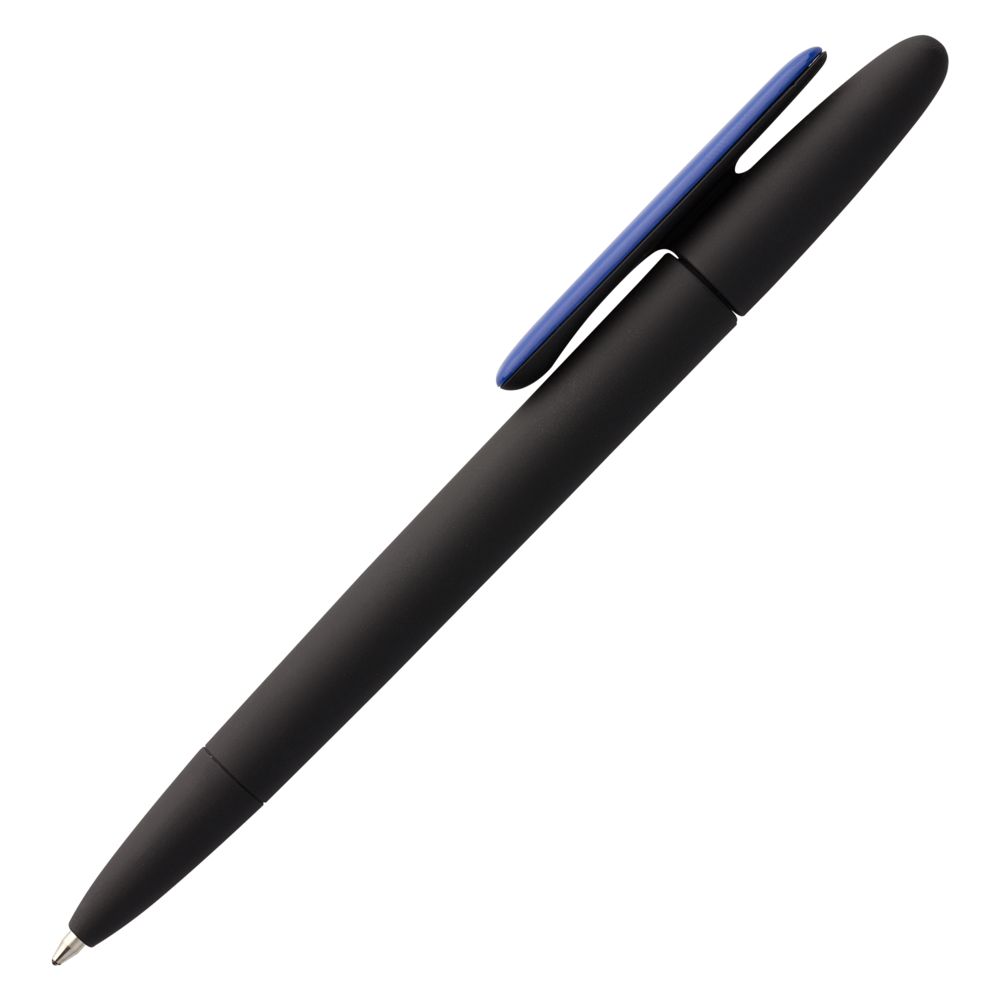 Ручка шариковая Prodir DS5 TRR-P Soft Touch, черная с синим — фото 1