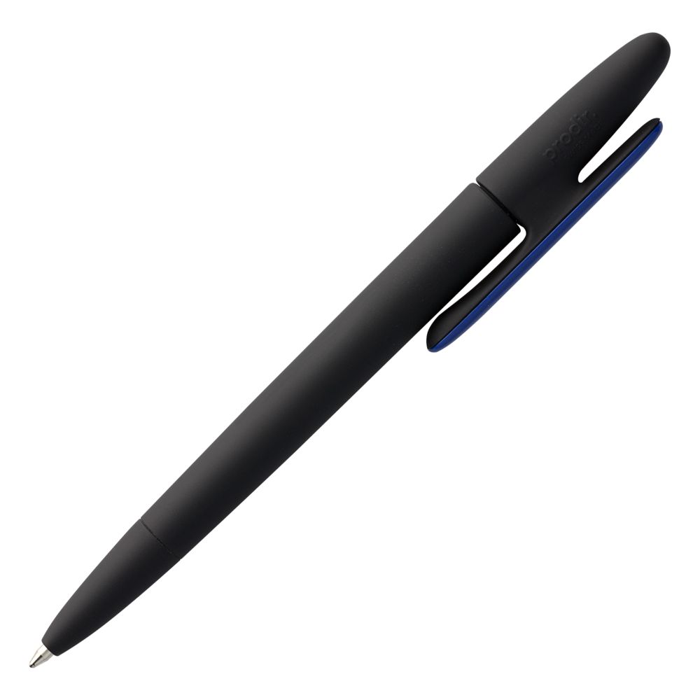 Ручка шариковая Prodir DS5 TRR-P Soft Touch, черная с синим — фото 2