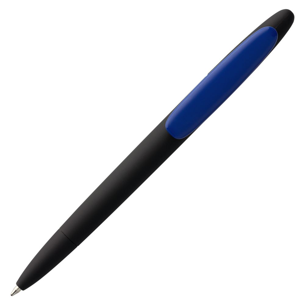 Ручка шариковая Prodir DS5 TRR-P Soft Touch, черная с синим — фото 3
