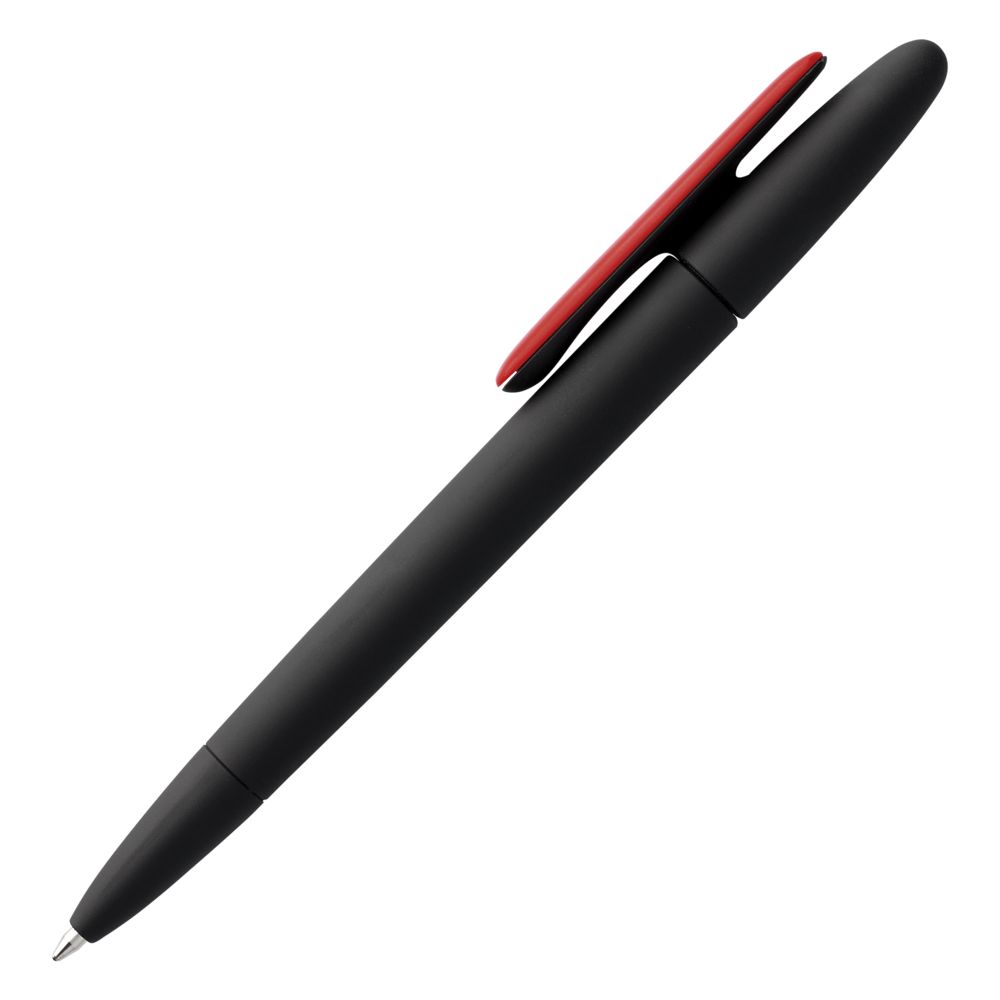 Ручка шариковая Prodir DS5 TRR-P Soft Touch, черная с красным — фото 1