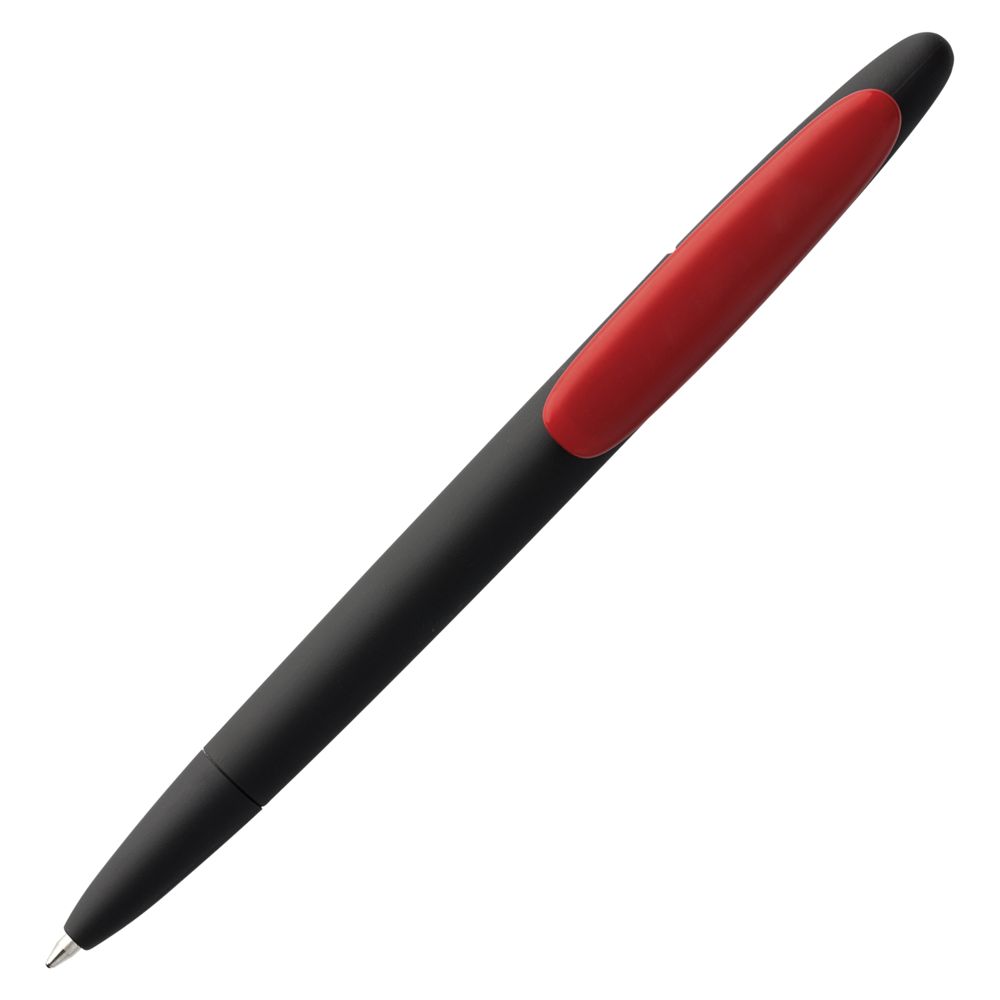 Ручка шариковая Prodir DS5 TRR-P Soft Touch, черная с красным — фото 3