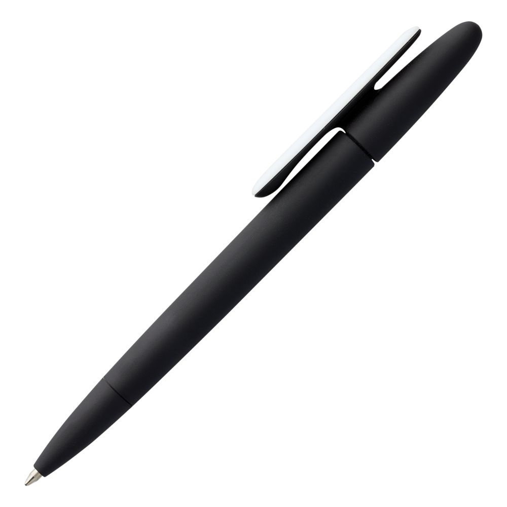 Ручка шариковая Prodir DS5 TRR-P Soft Touch, черная с белым — фото 1