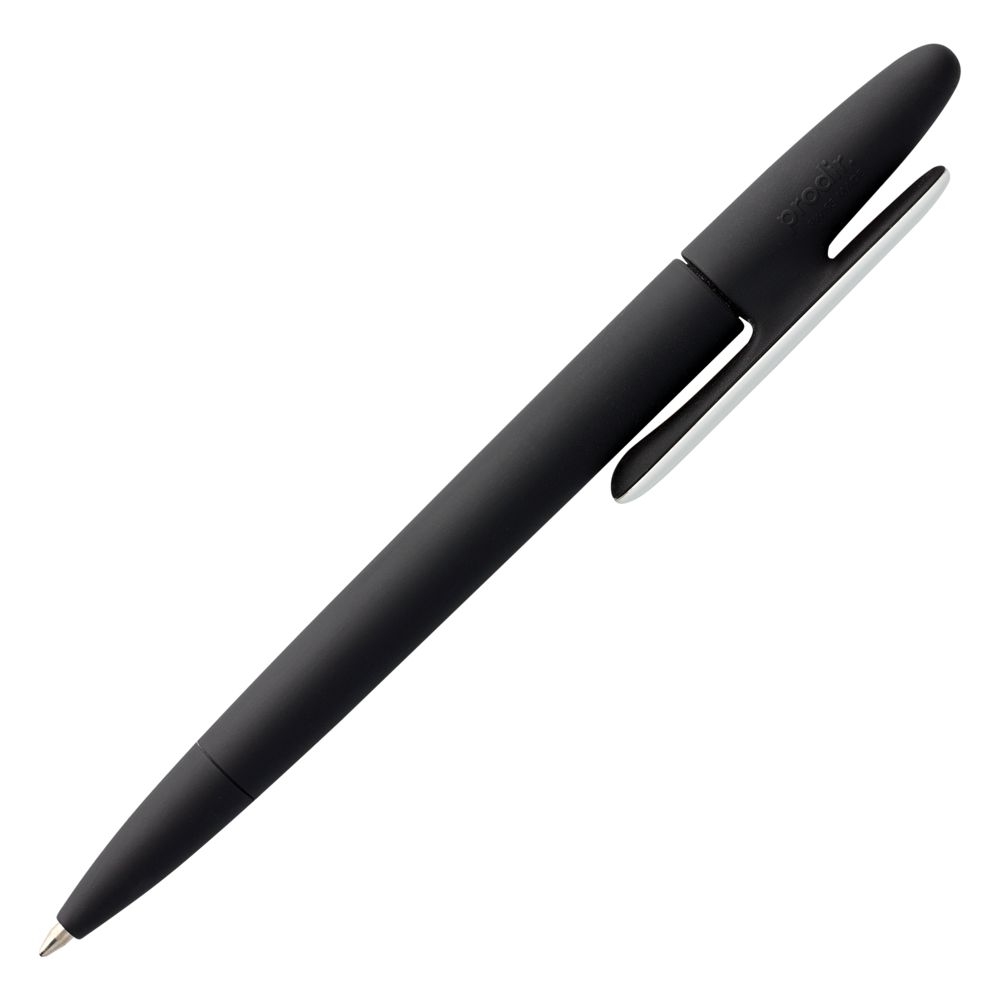 Ручка шариковая Prodir DS5 TRR-P Soft Touch, черная с белым — фото 2