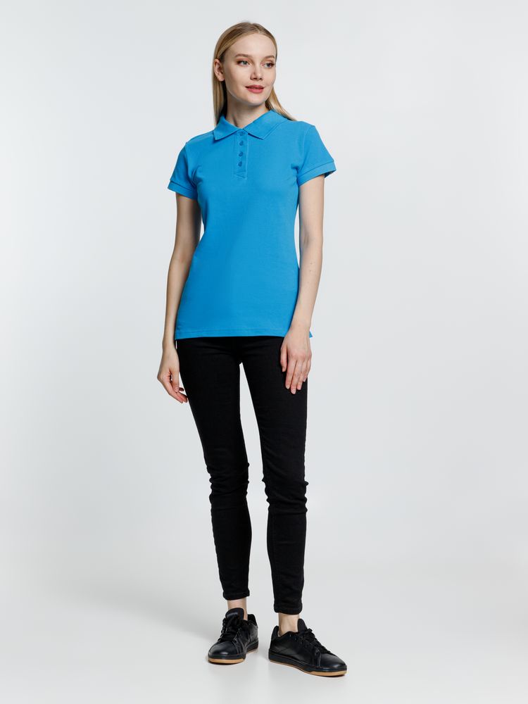 Рубашка поло женская Virma Premium Lady, бирюзовая — фото 4
