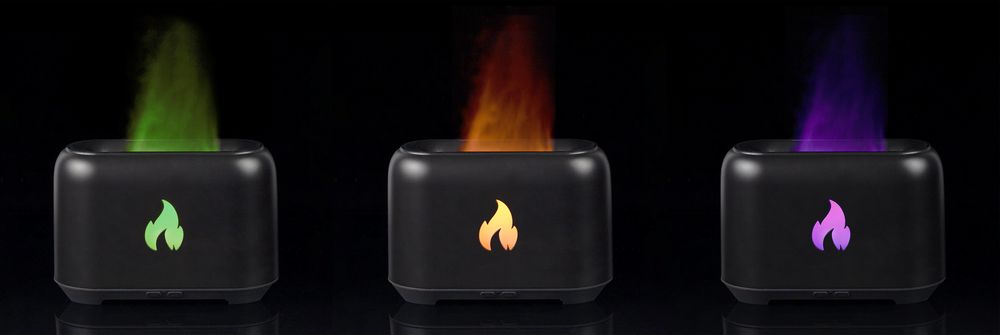 Увлажнитель-ароматизатор Fire Flick с имитацией пламени, черный — фото 4
