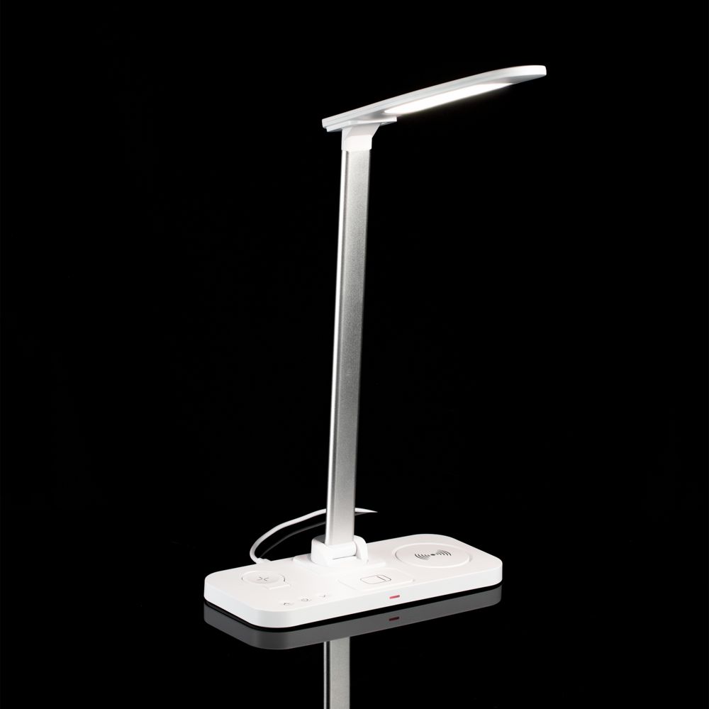 Настольная лампа с беспроводной зарядкой Power Light, белая — фото 10