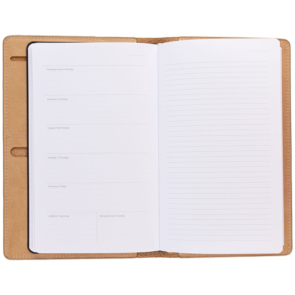 Еженедельник-портфолио Remini, недатированный, бежевый — фото 6