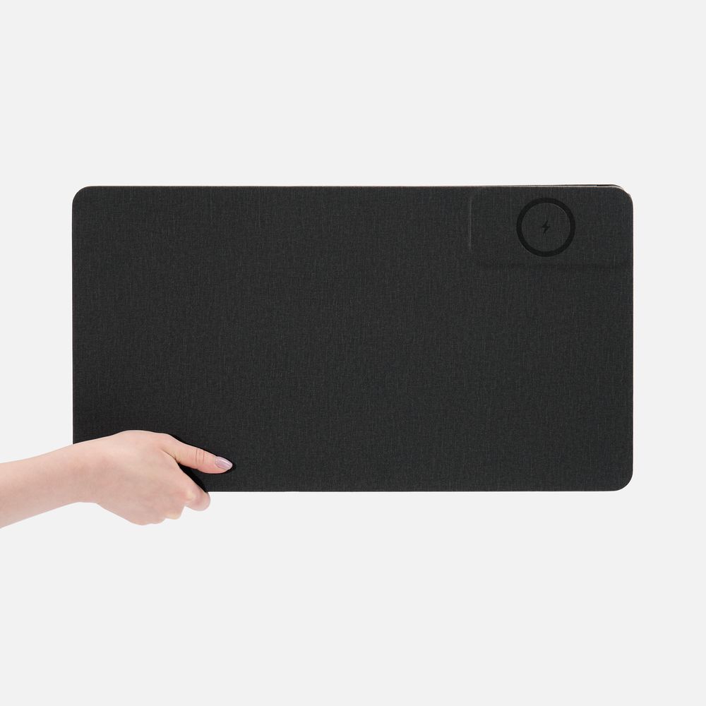 Складной стол для ноутбука с беспроводной зарядкой Kickstand Table, серый — фото 3