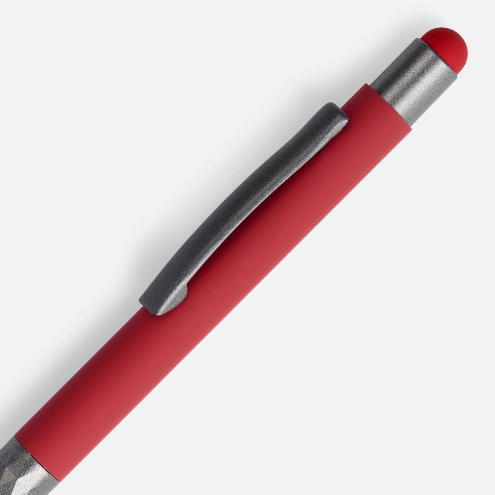 Ручка шариковая Digit Soft Touch со стилусом, красная — фото 2