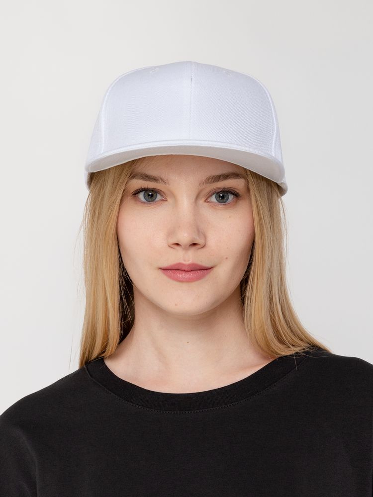 Бейсболка Snapback с прямым козырьком, белая — фото 1