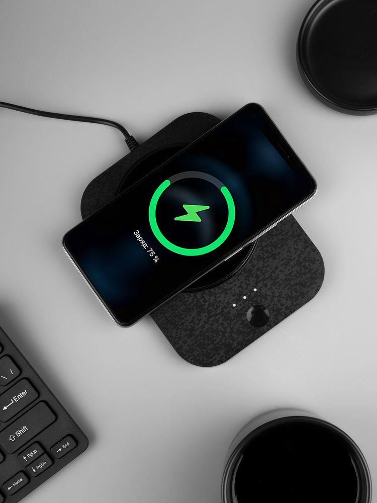 Кружка с подогревом и беспроводной зарядкой dualBase plus, черная — фото 4