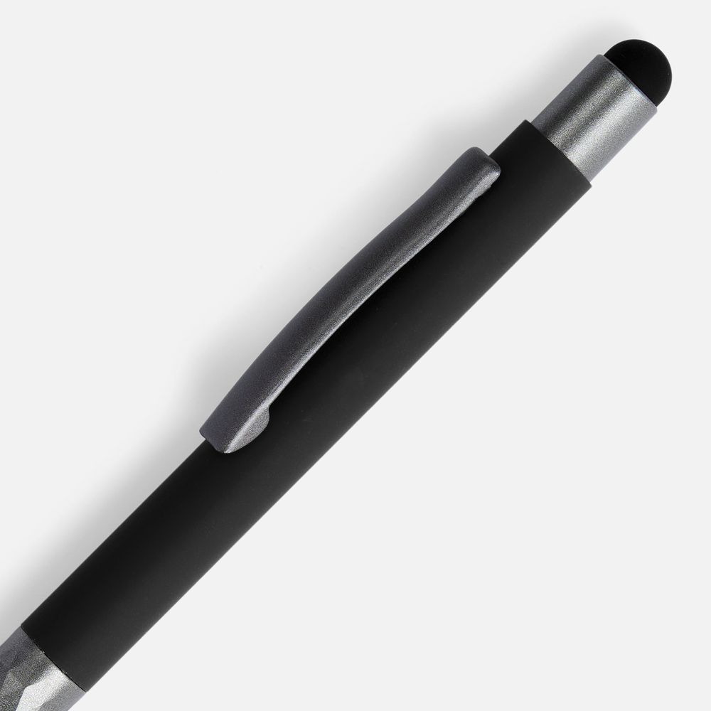 Ручка шариковая Digit Soft Touch со стилусом, черная — фото 2