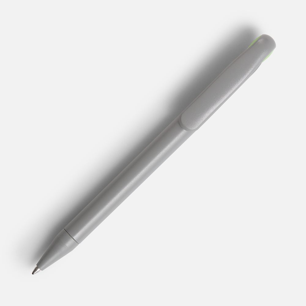 Ручка шариковая Prodir DS1 TMM Dot, серая с ярко-зеленым — фото 2