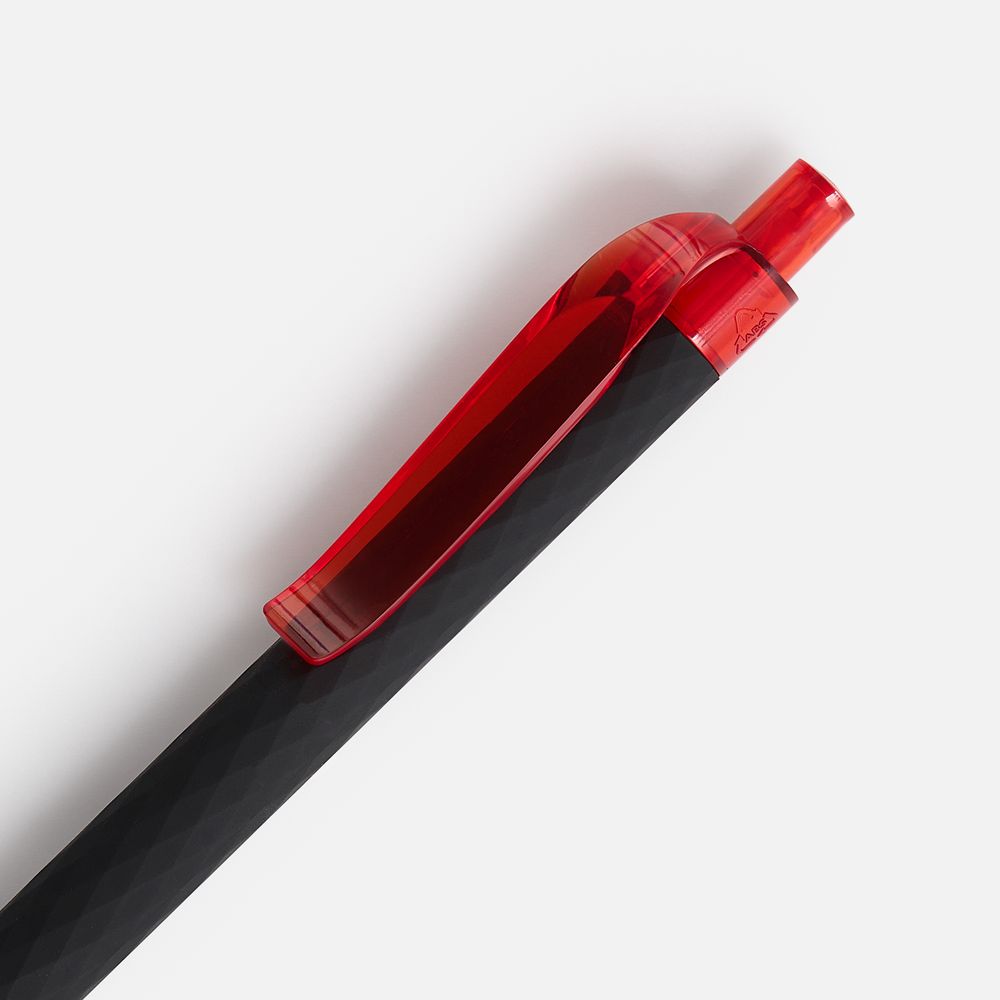Ручка шариковая Prodir QS01 PRT-T Soft Touch, черная с красным — фото 3