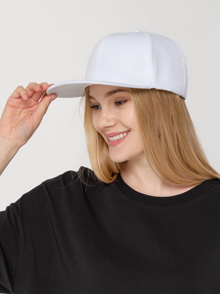 Бейсболка Snapback с прямым козырьком, белая — фото 2