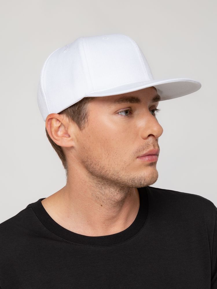 Бейсболка Snapback с прямым козырьком, белая — фото 3