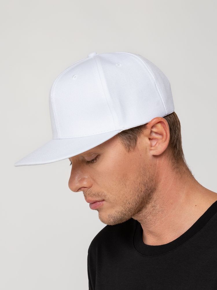 Бейсболка Snapback с прямым козырьком, белая — фото 4