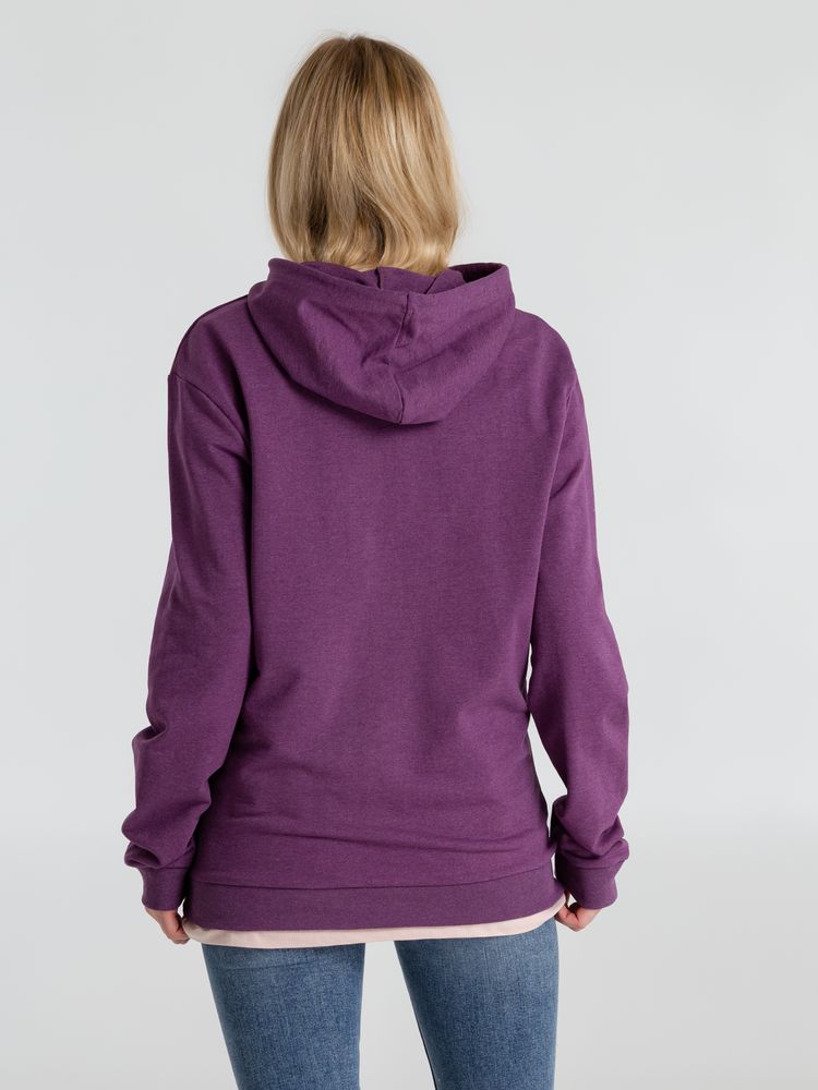 Толстовка с капюшоном унисекс Hoodie, фиолетовый меланж — фото 4