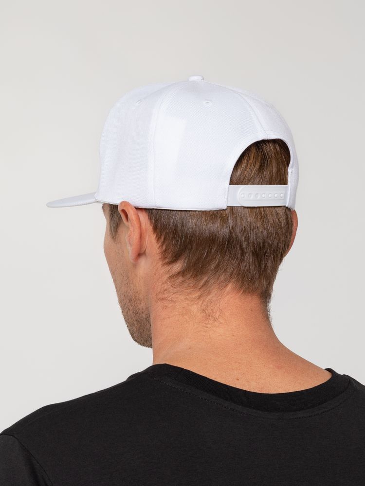 Бейсболка Snapback с прямым козырьком, белая — фото 5